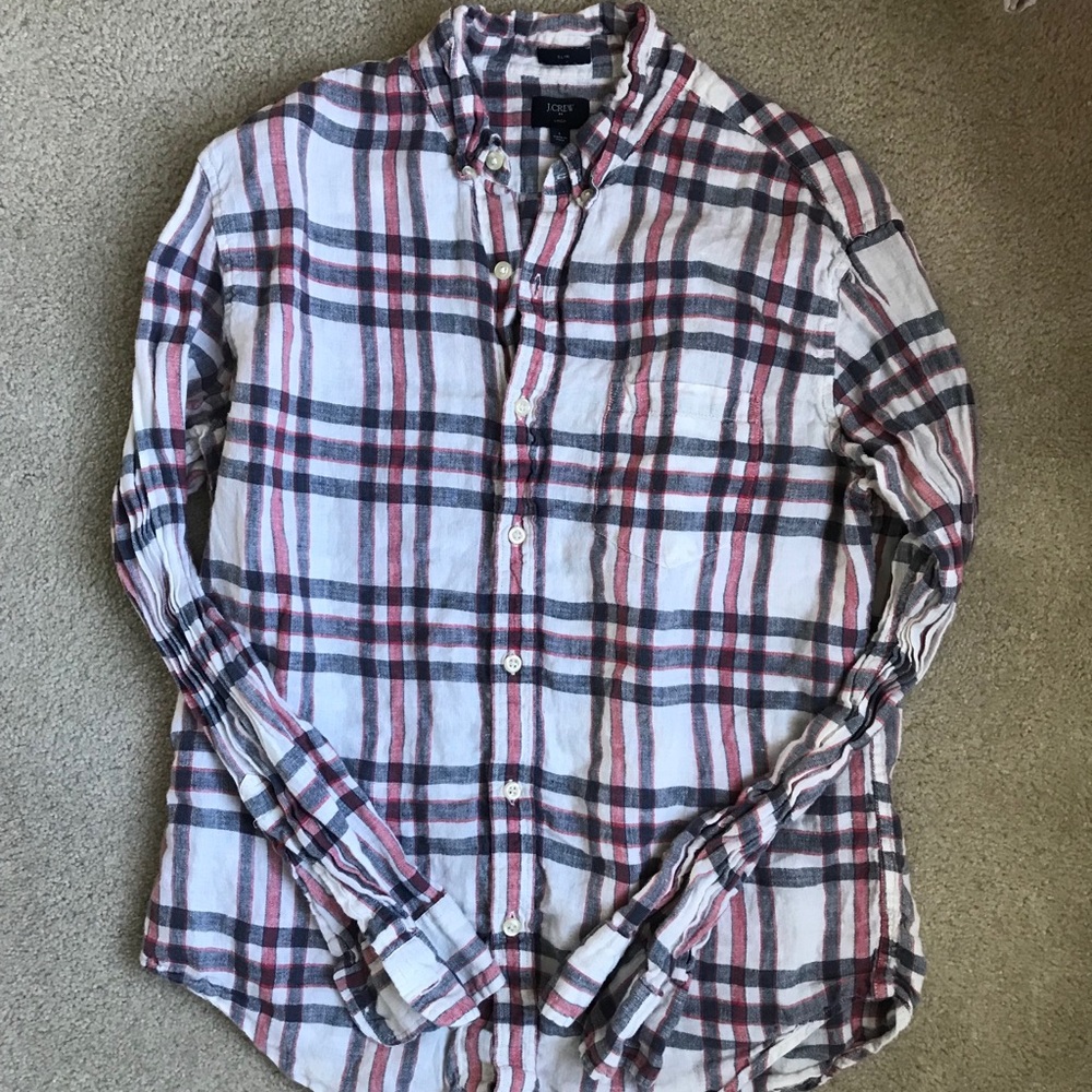 Jcrew red/blue plaid button down